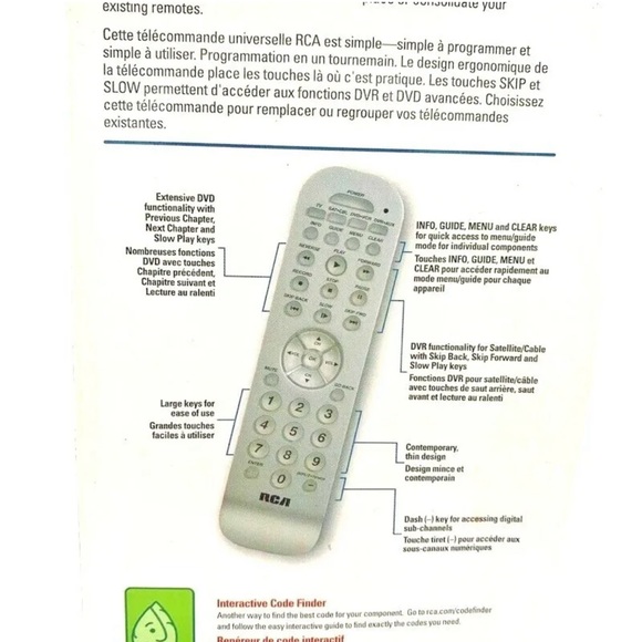 RCA Universal Silver Remote Control With 4 Controls CRCR4373 Sealed NEW - Picture 5 of 7